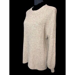 American Eagle Knit Long-Sleeve Sweater Womens Beige Womens Relaxed Fit coastal